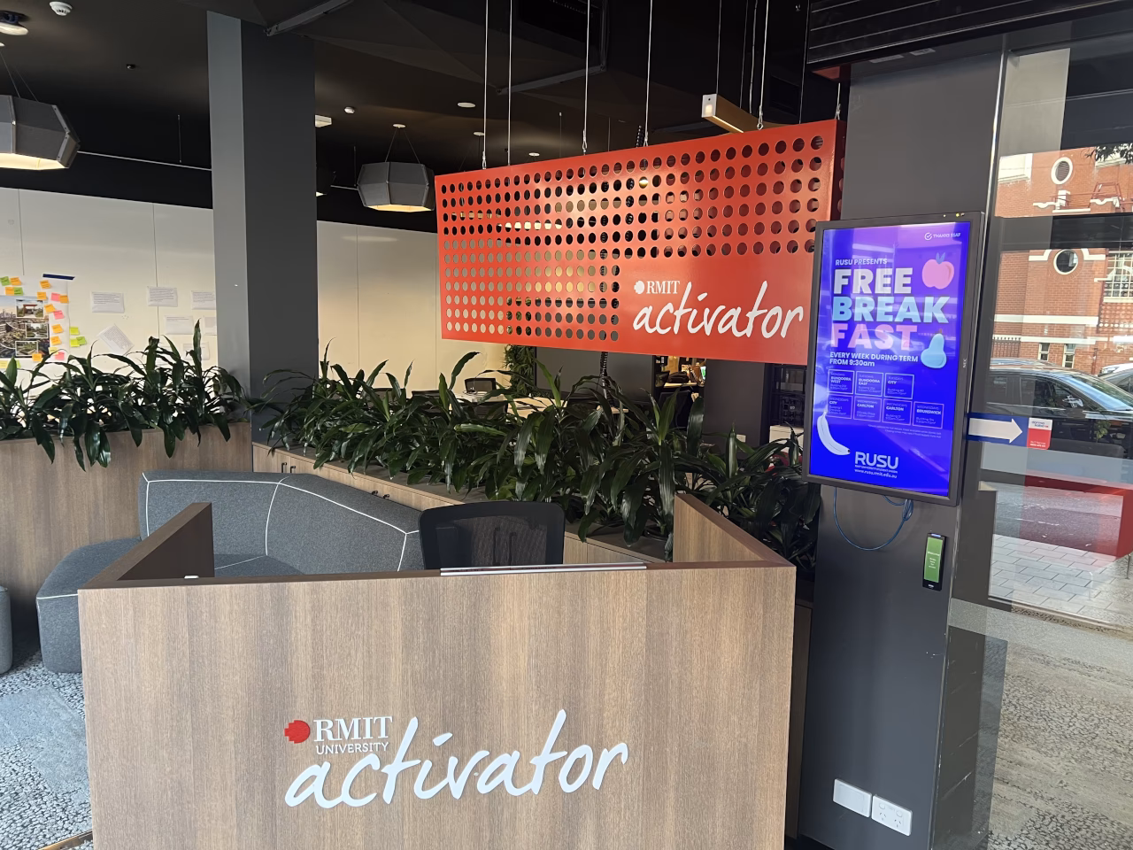 RMIT Activator sign at the Carlton residency space